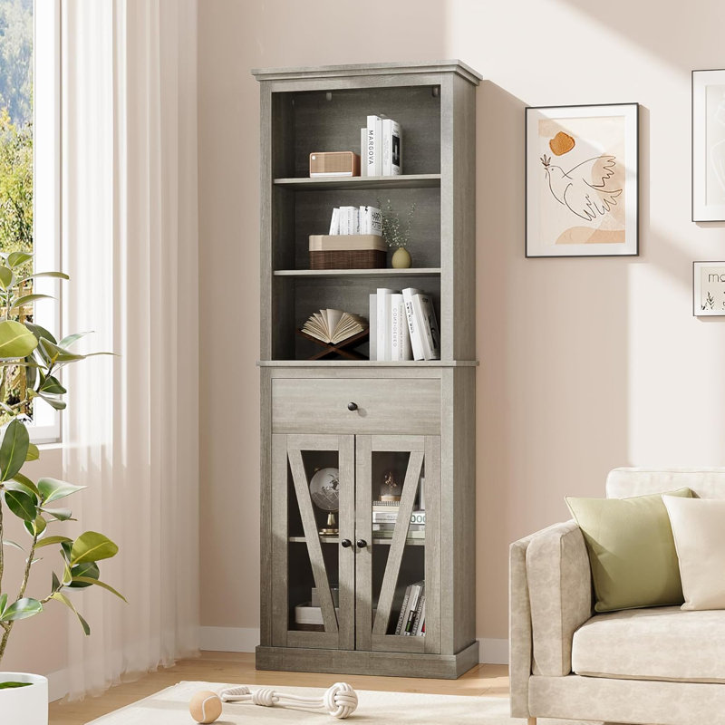 Gracie Oaks 67 Tall Bathroom Cabinet Storage Storage Cabinet With Shelves Wayfair